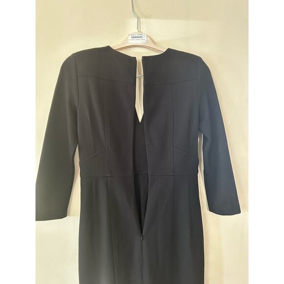 Nanette Lepore Fitted Dress Maxi Midi Darted Waist 3/4 Sleeves Size 4 Black - Picture 5 of 6